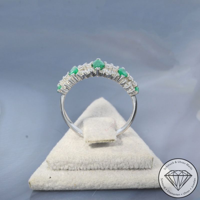 Wert 2910 € Brillant Diamant Smaragd Ring in 750er 18 K Weißgold - 100169