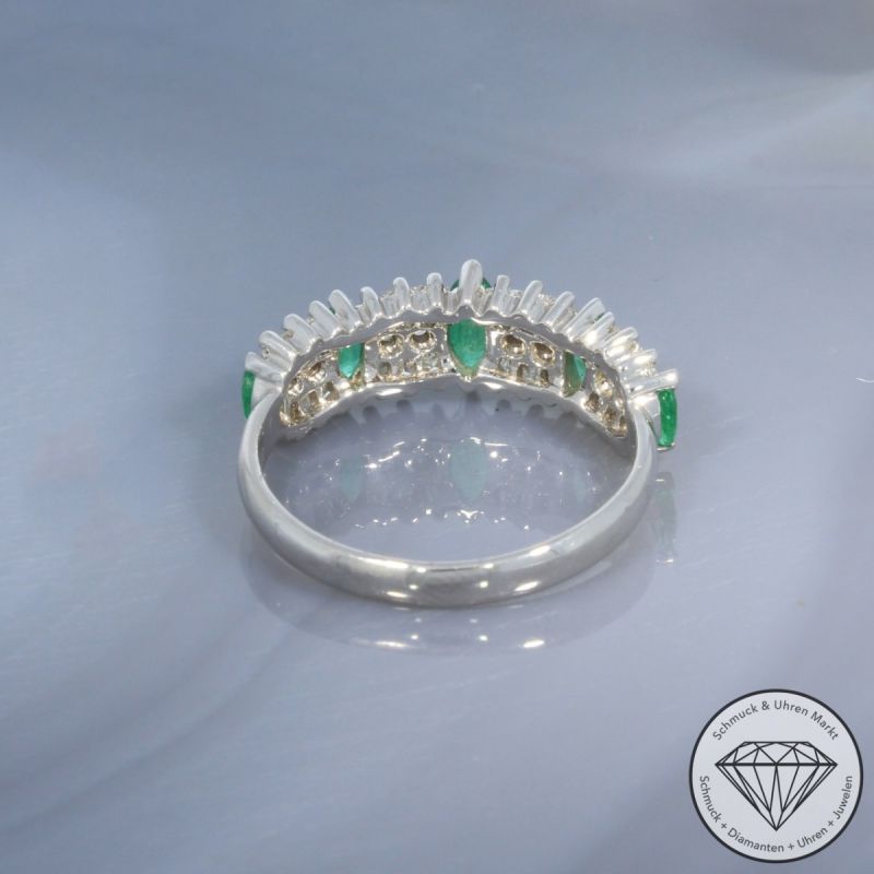 Wert 2910 € Brillant Diamant Smaragd Ring in 750er 18 K Weißgold - 100169