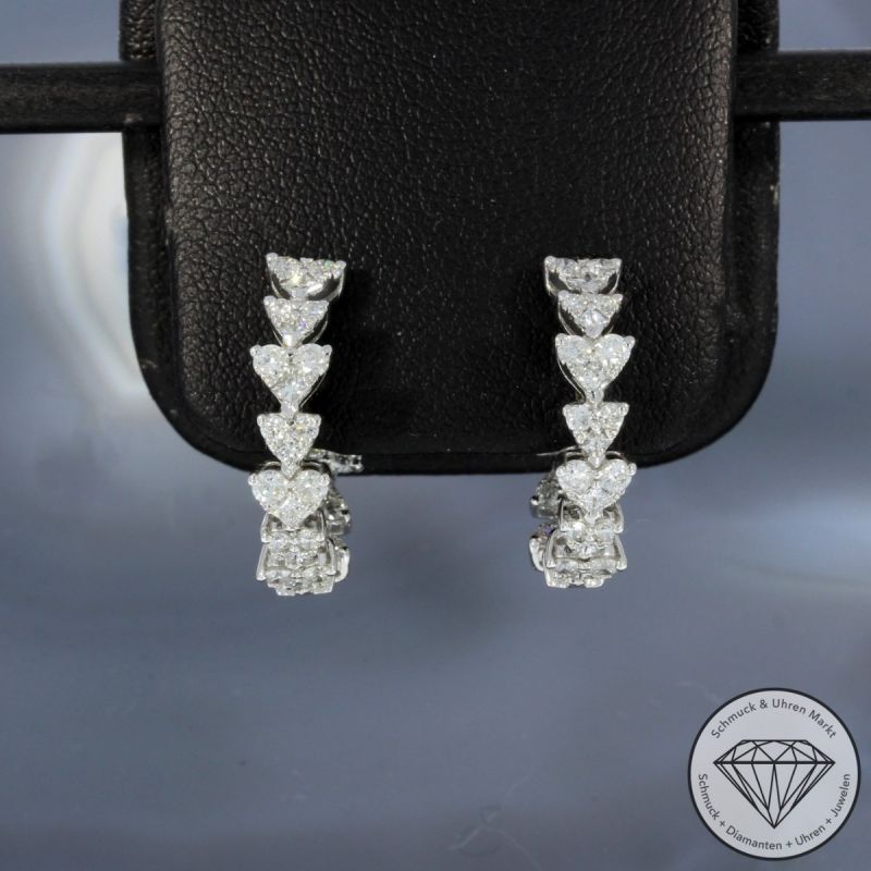 Wert 5590 € Brillant Diamant Creolen in 750er 18 K Weißgold - 100175