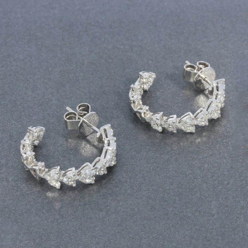 Wert 5590 € Brillant Diamant Creolen in 750er 18 K Weißgold - 100175