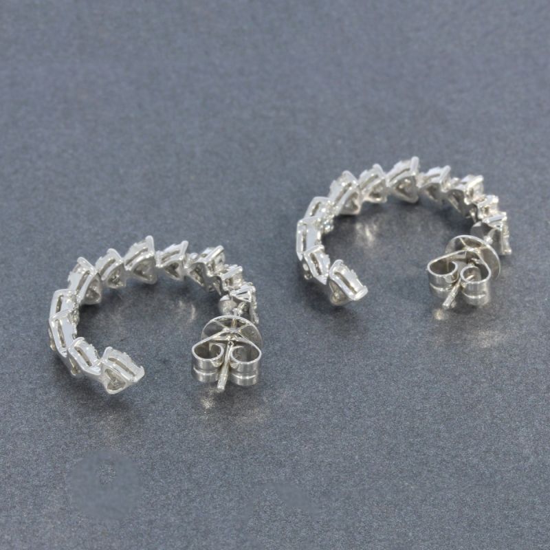 Wert 5590 € Brillant Diamant Creolen in 750er 18 K Weißgold - 100175