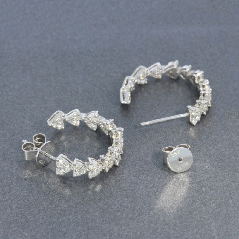 Wert 5590 € Brillant Diamant Creolen in 750er 18 K Weißgold - 100175