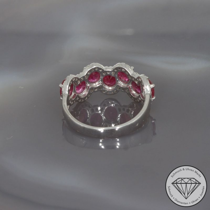 Wert 3140 € Brillant Rubin Ring in 750er 18 K Weißgold - 100194