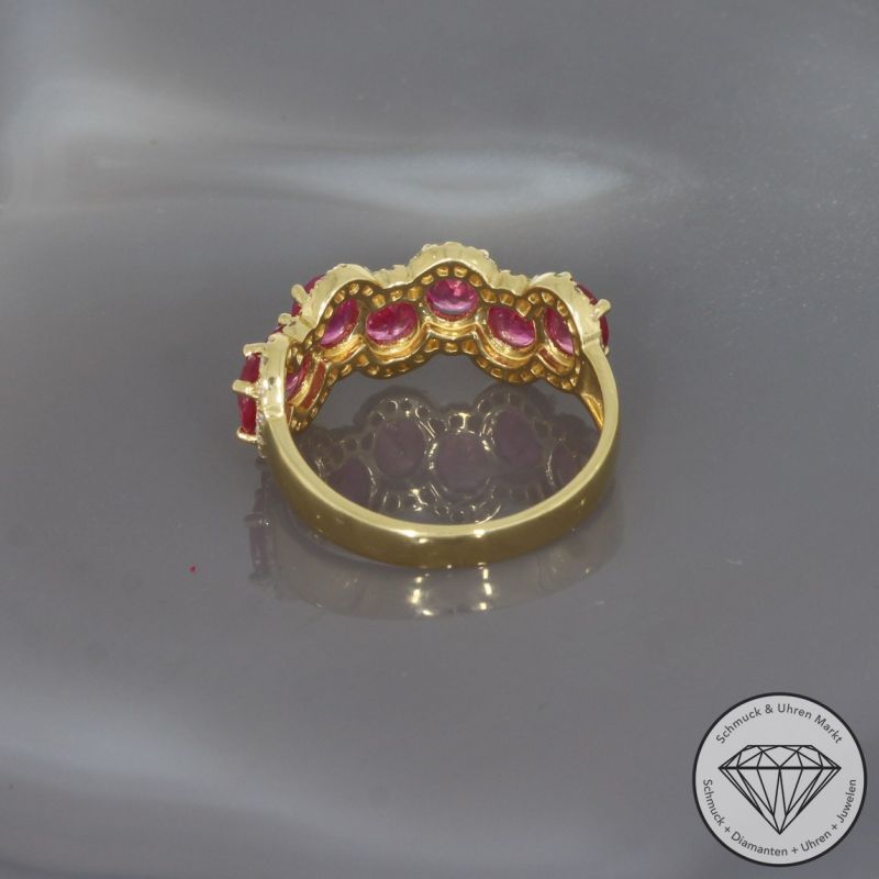 Wert 3140 € Brillant Rubin Ring in 750er 18 K Gelbgold - 100195