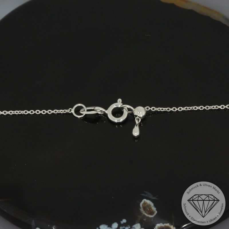 Wert 2050 € Brillant Diamant Saphir Collier in 750er 18 K Weißgold - 100214