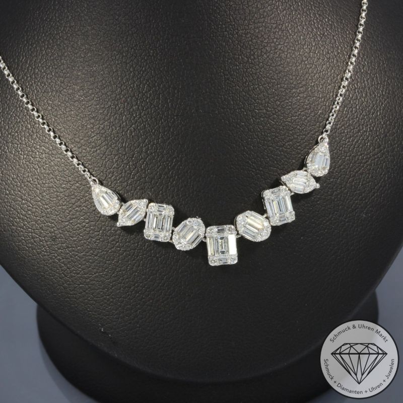 Wert 4590 € Brillant Diamant Collier in 750er 18 K Weißgold - 100218