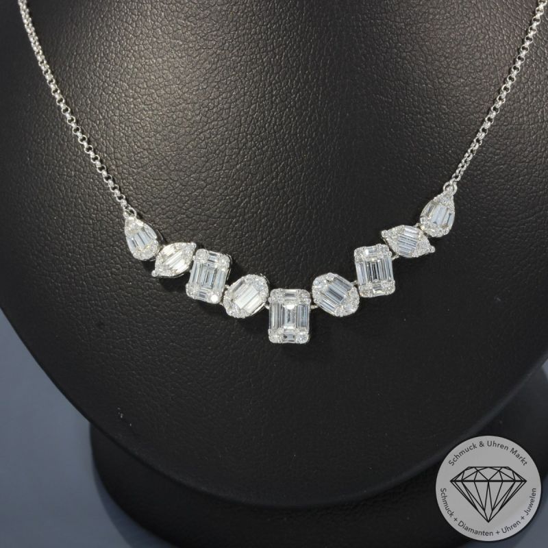 Wert 4590 € Brillant Diamant Collier in 750er 18 K Weißgold - 100218