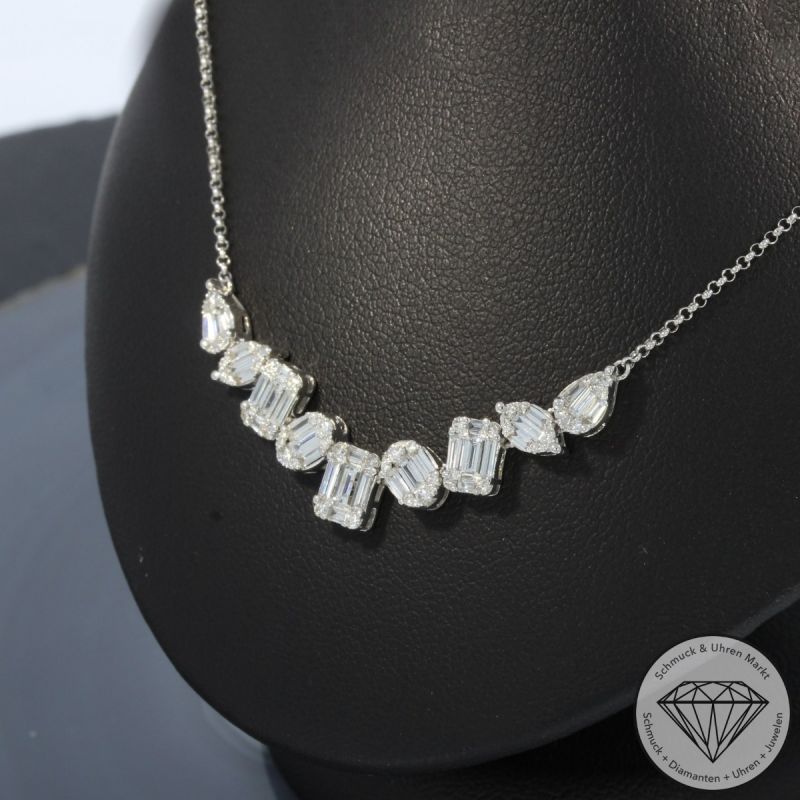 Wert 4590 € Brillant Diamant Collier in 750er 18 K Weißgold - 100218