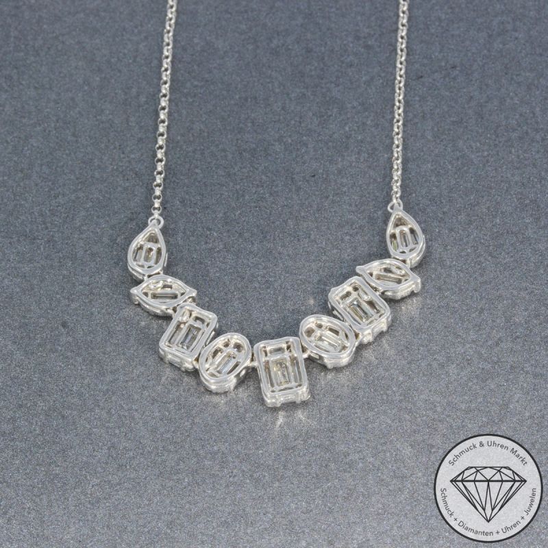 Wert 4590 € Brillant Diamant Collier in 750er 18 K Weißgold - 100218