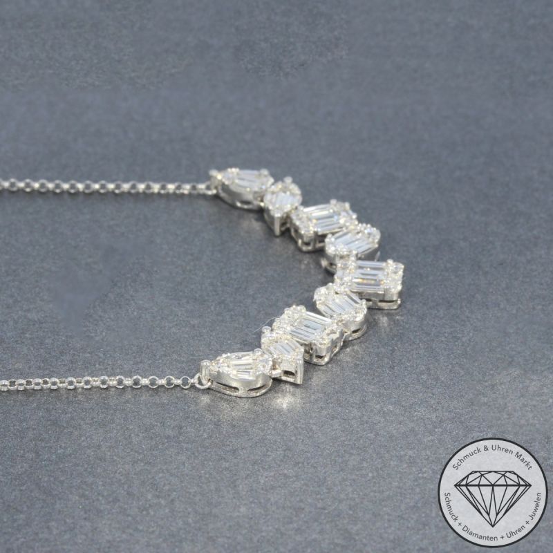 Wert 4590 € Brillant Diamant Collier in 750er 18 K Weißgold - 100218