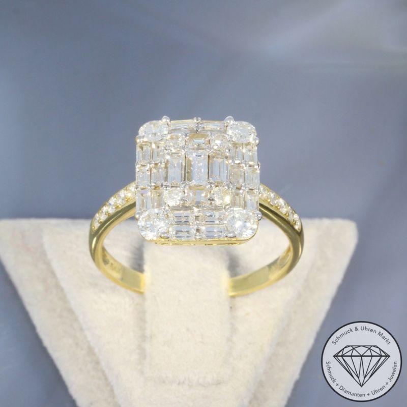 Wert 4180 € Brillant Diamant Ring in 750er 18 K Gelbgold - 100219