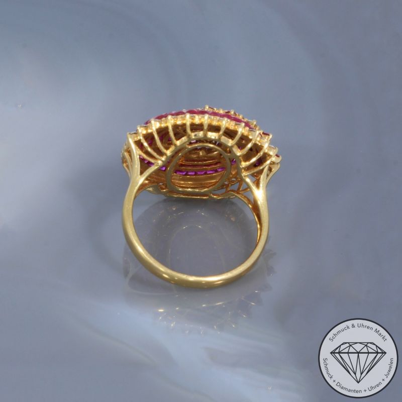 Wert 4660 € Brillant Rubin Ring in 750er 18 K Gelbgold - 100225