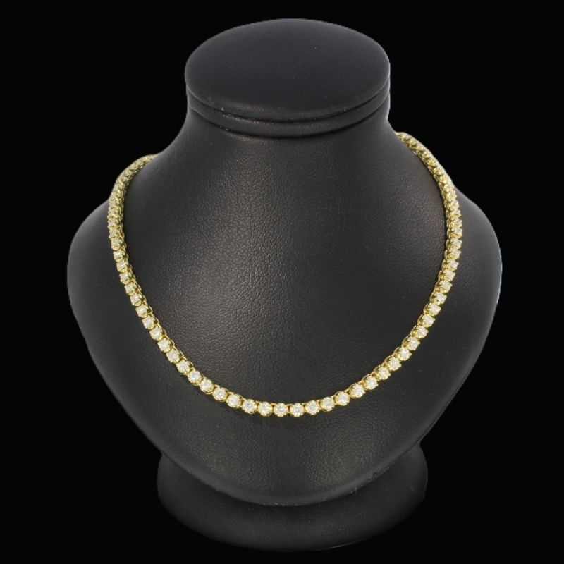 Wert 1700 € Tennis Brillant Collier (3,35 carat) in 750er 18 K Gelbgold - 100228