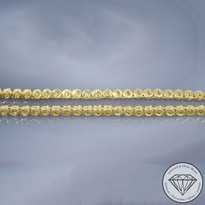 Wert 1700 € Tennis Brillant Collier (3,35 carat) in 750er 18 K Gelbgold - 100228