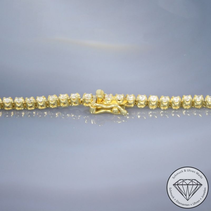 Wert 1700 € Tennis Brillant Collier (3,35 carat) in 750er 18 K Gelbgold - 100228