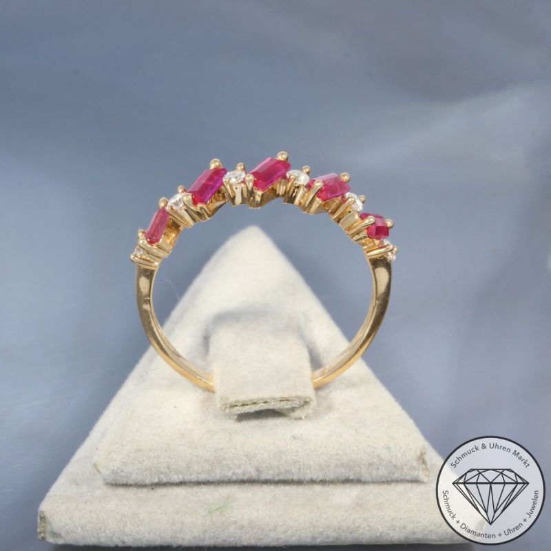 Wert 1460 € Brillant Rubin Ring in 750er 18 K Roségold - 100234