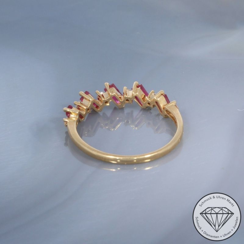 Wert 1460 € Brillant Rubin Ring in 750er 18 K Roségold - 100234