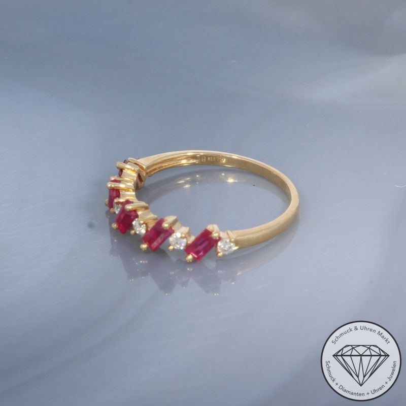 Wert 1460 € Brillant Rubin Ring in 750er 18 K Roségold - 100234