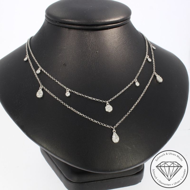 Wert 2590 € Brillant Collier (0,50 carat) in 750er 18 K Weißgold - 100239