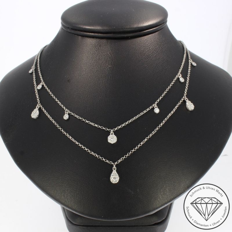 Wert 2590 € Brillant Collier (0,50 carat) in 750er 18 K Weißgold - 100239