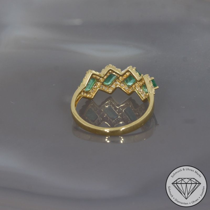 Wert 2390 € Brillant Smaragd Ring in 750er 18 K Gelbgold - 100253