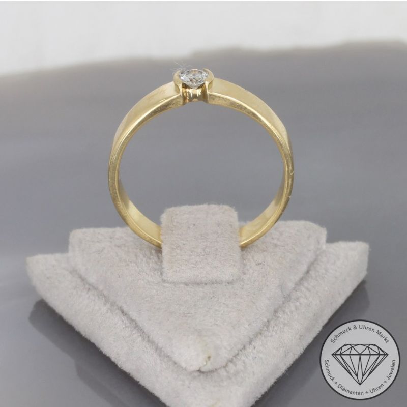 Wert 1250 € CHRIST Solitär Brillant Ring (ca. 0,10 carat) in 750er 18 K Gelbgold - 100258