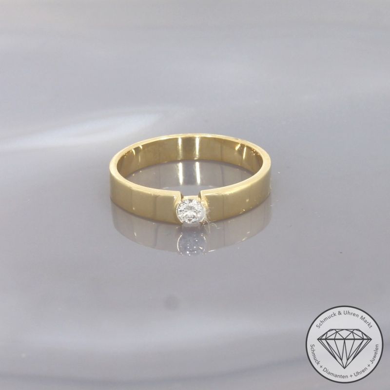Wert 1250 € CHRIST Solitär Brillant Ring (ca. 0,10 carat) in 750er 18 K Gelbgold - 100258