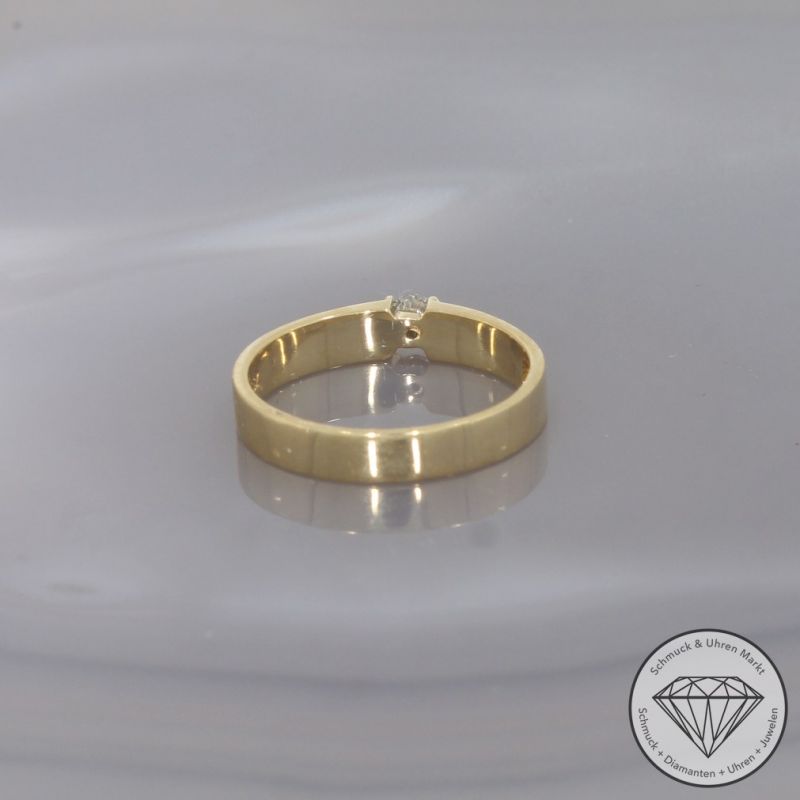 Wert 1250 € CHRIST Solitär Brillant Ring (ca. 0,10 carat) in 750er 18 K Gelbgold - 100258