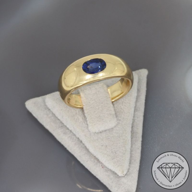 Wert 2690 € Saphir Ring 750er/18 Karat Gelb Gold Größe 54 – 100259