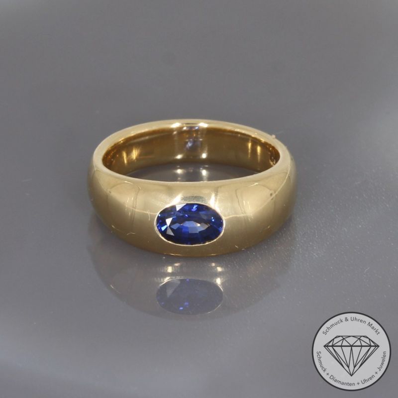 Wert 2690 € Saphir Ring 750er/18 Karat Gelb Gold Größe 54 – 100259