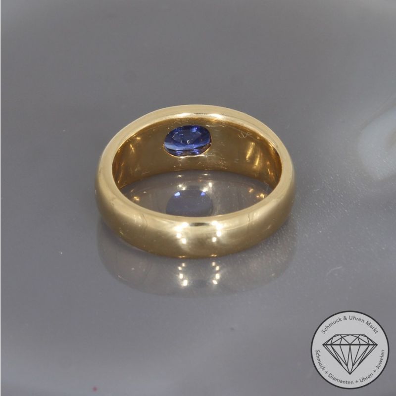 Wert 2690 € Saphir Ring 750er/18 Karat Gelb Gold Größe 54 – 100259