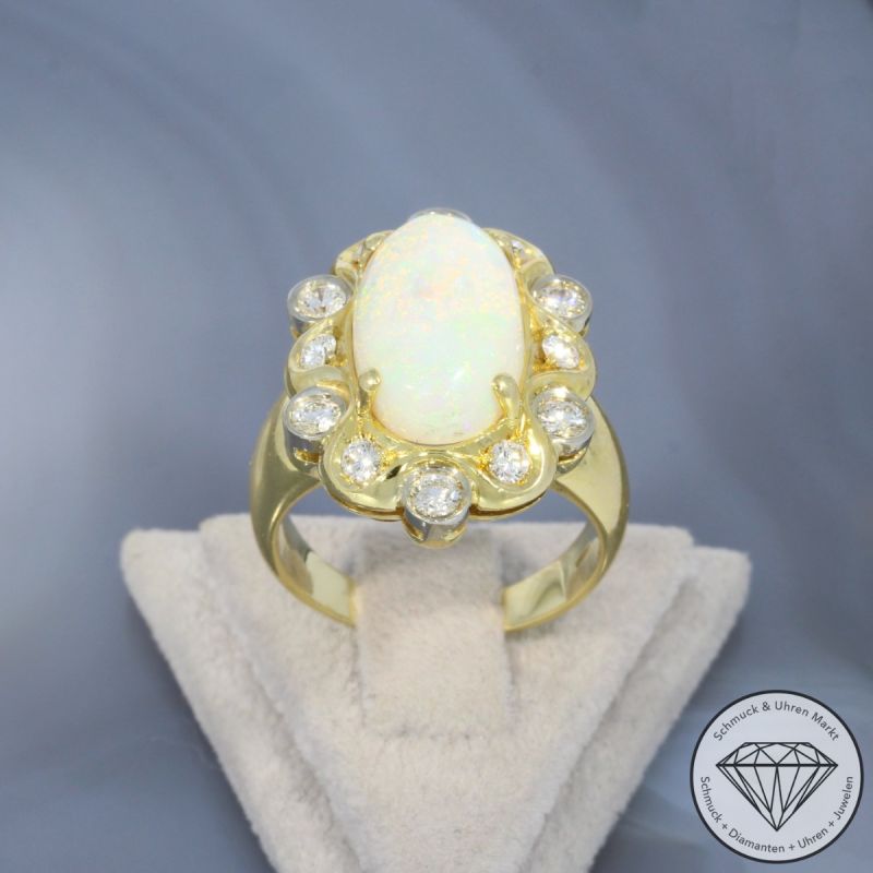Wert 5590 € Brillant Opal Ring in 750er 18 K Gelbgold - 100263