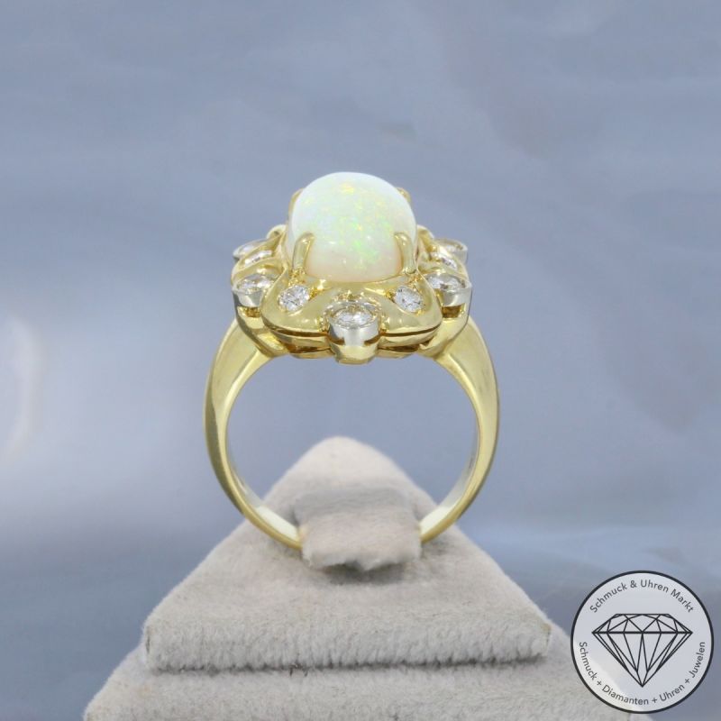 Wert 5590 € Brillant Opal Ring in 750er 18 K Gelbgold - 100263