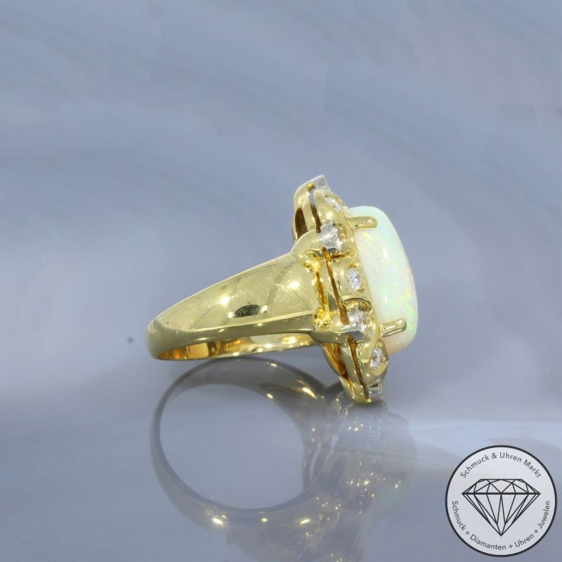 Wert 5590 € Brillant Opal Ring in 750er 18 K Gelbgold - 100263