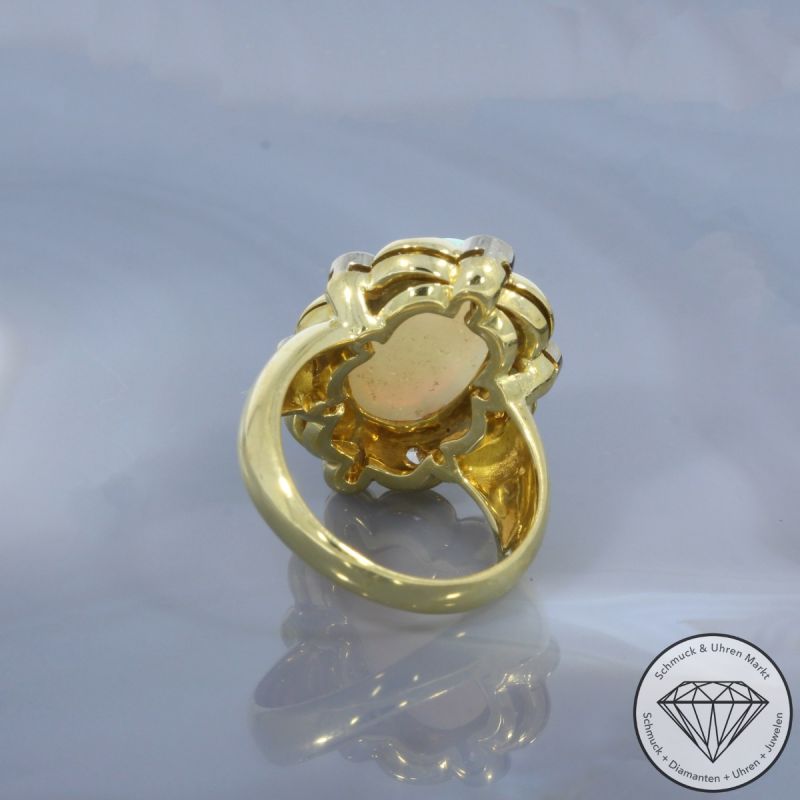 Wert 5590 € Brillant Opal Ring in 750er 18 K Gelbgold - 100263