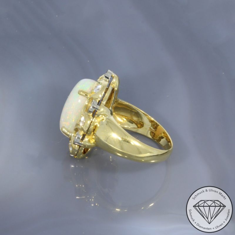 Wert 5590 € Brillant Opal Ring in 750er 18 K Gelbgold - 100263