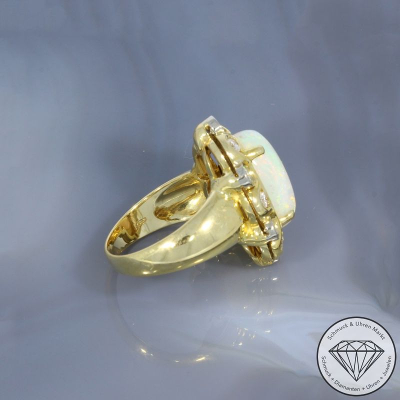 Wert 5590 € Brillant Opal Ring in 750er 18 K Gelbgold - 100263