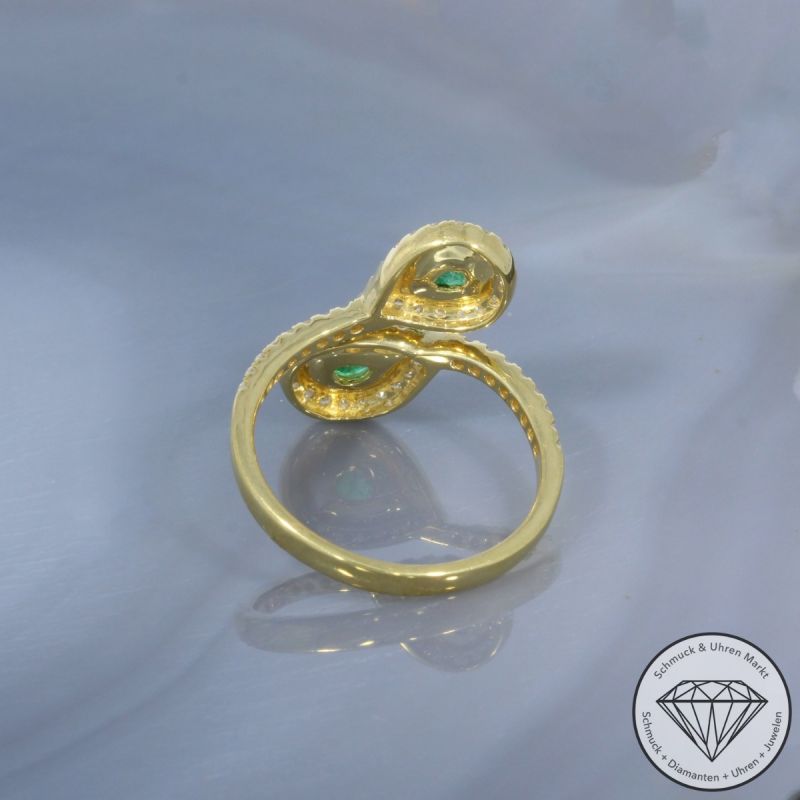 Wert 2450 € Brillant Smaragd Ring in 750er 18 K Gelbgold - 100266