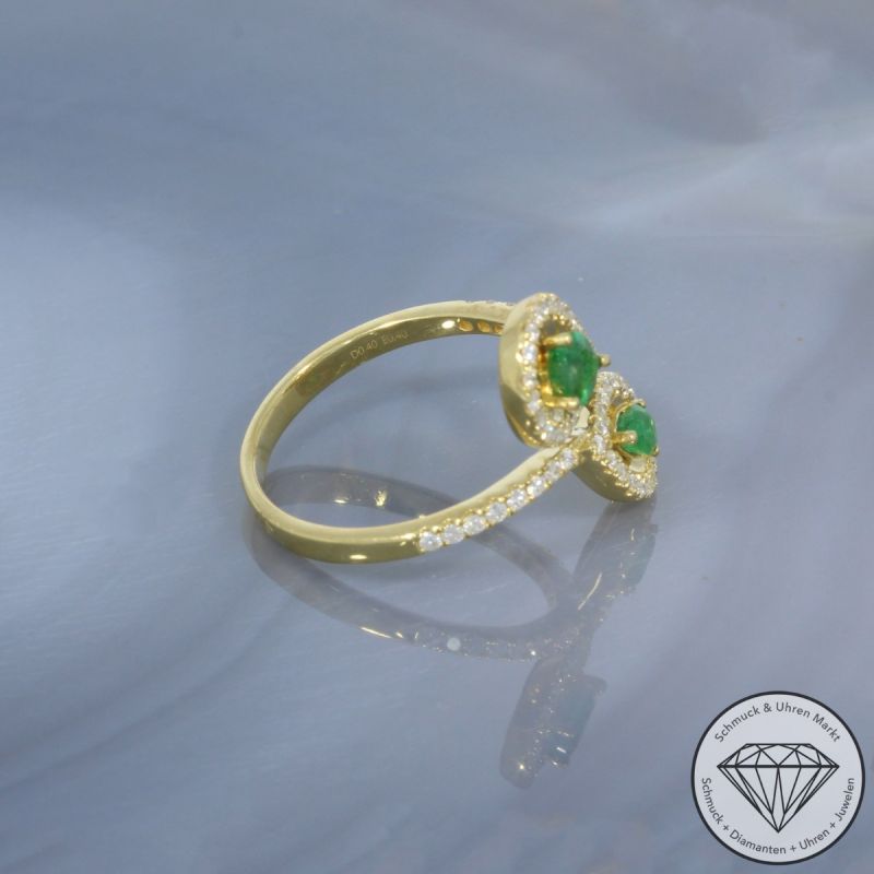 Wert 2450 € Brillant Smaragd Ring in 750er 18 K Gelbgold - 100266