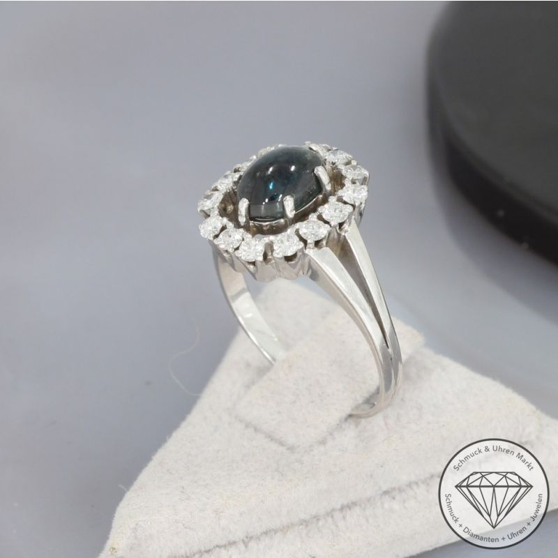 Wert 1990 € Brillant Saphir Ring in 750er 18 K Weißgold - 100278