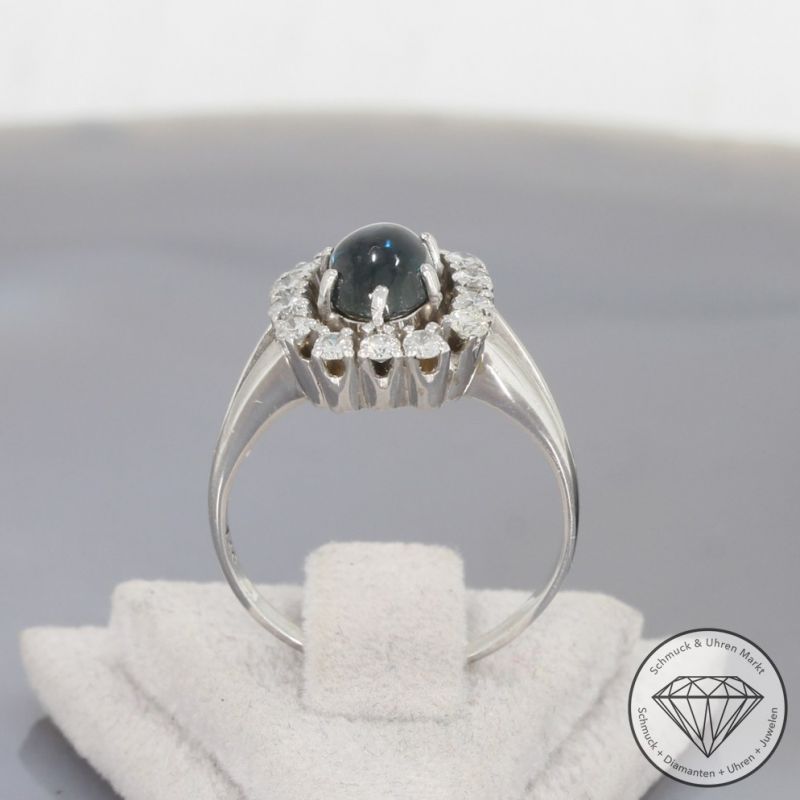 Wert 1990 € Brillant Saphir Ring in 750er 18 K Weißgold - 100278