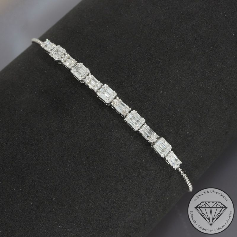 Wert 3790 € Brillant Diamant Armband in 750er 18 K Weißgold - 100316