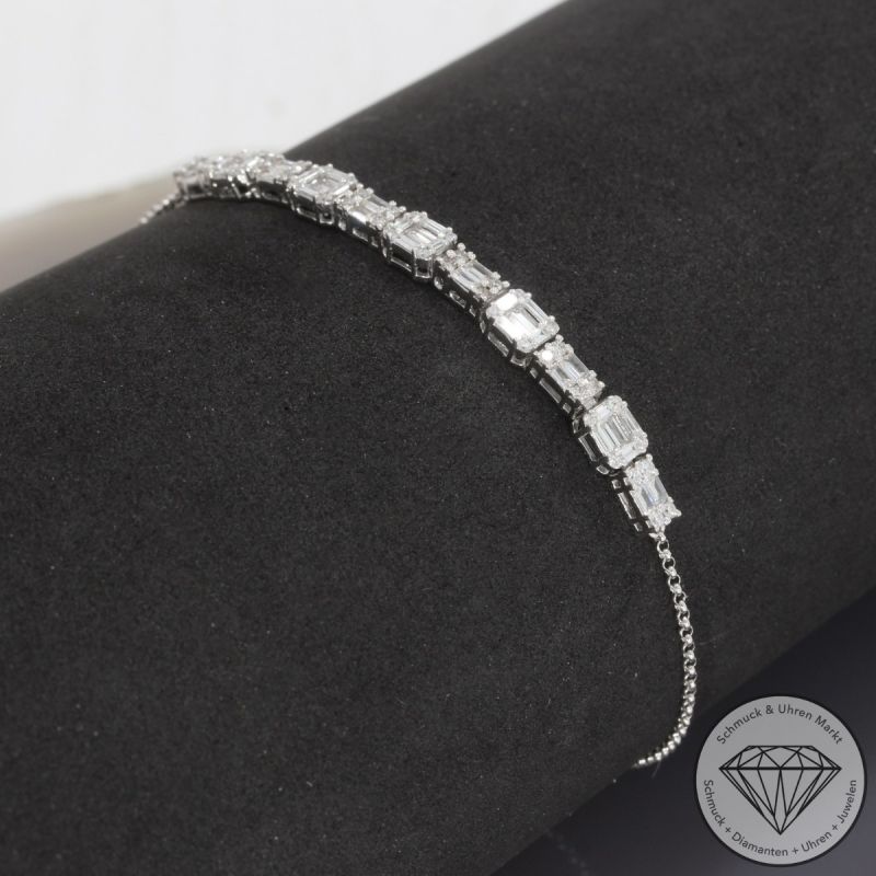 Wert 3790 € Brillant Diamant Armband in 750er 18 K Weißgold - 100316