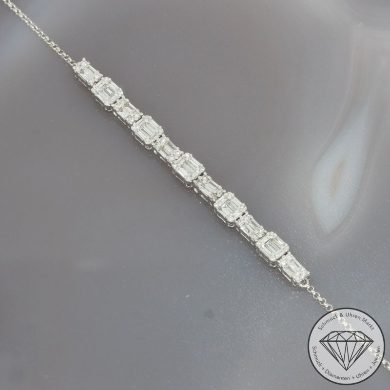 Wert 3790 € Brillant Diamant Armband in 750er 18 K Weißgold - 100316