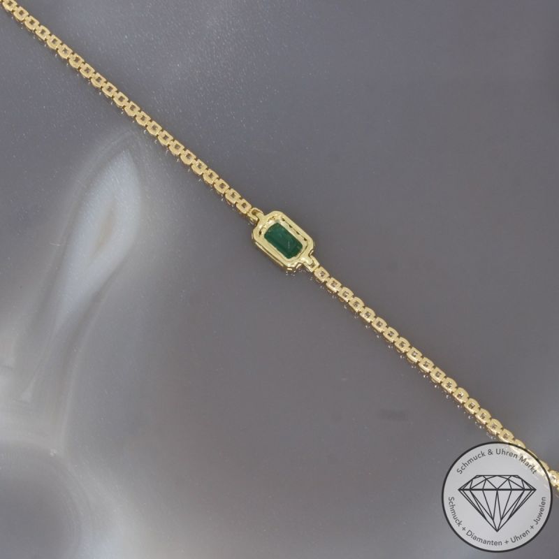 Wert 2990 € Brillant Smaragd Armband in 750er 18 K Gelbgold - 100327