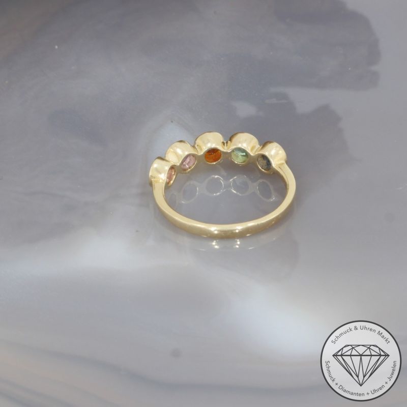 Wert 1690 € Farbedelstein Ring in 585er 14 K Gelbgold - 100330