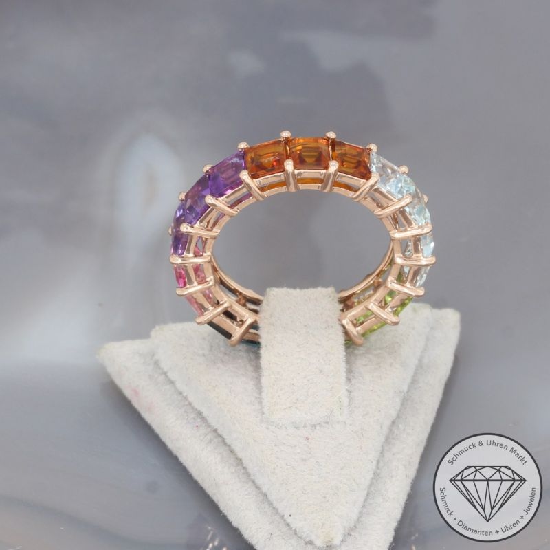 Wert 2790 € Farbedelstein Ring in 585er 14 K Roségold - 100332