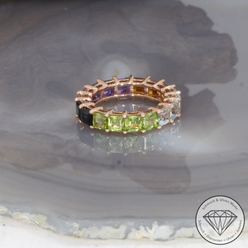 Wert 2790 € Farbedelstein Ring in 585er 14 K Roségold - 100332