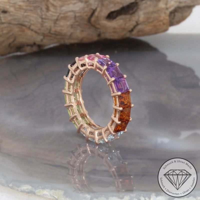 Wert 2790 € Farbedelstein Ring in 585er 14 K Roségold - 100332