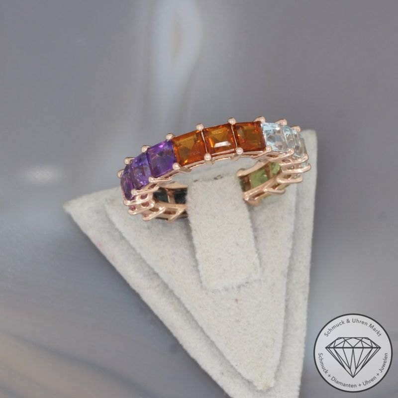 Wert 2790 € Farbedelstein Ring in 585er 14 K Roségold - 100332